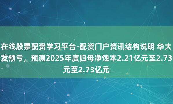 在线股票配资学习平台-配资门户资讯结构说明 华大智造发预亏，预测2025年度归母净蚀本2.21亿元至2.73亿元