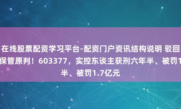 在线股票配资学习平台-配资门户资讯结构说明 驳回上诉，保管原判！603377，实控东谈主获刑六年半、被罚1.7亿元