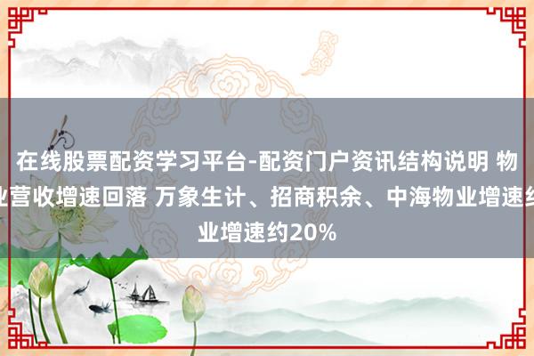 在线股票配资学习平台-配资门户资讯结构说明 物业企业营收增速回落 万象生计、招商积余、中海物业增速约20%