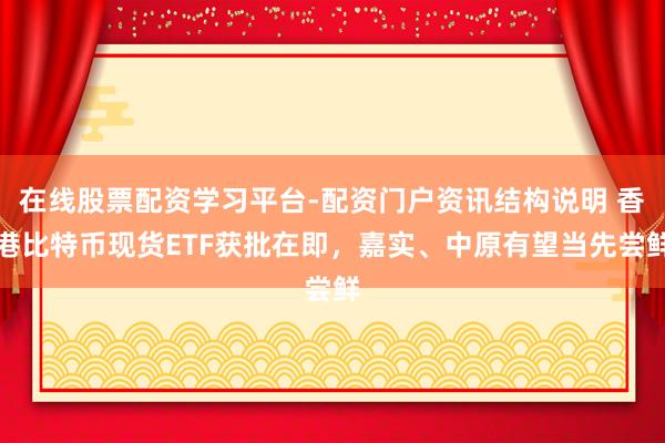 在线股票配资学习平台-配资门户资讯结构说明 香港比特币现货ETF获批在即，嘉实、中原有望当先尝鲜